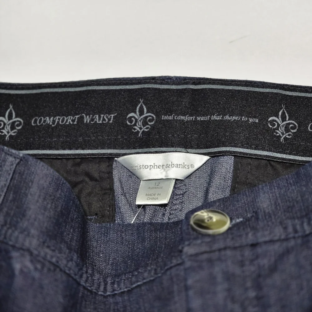 NWT Christopher & Banks Womens 12 Dark Blue Denim Pants Signature Comfort - Picture 4 of 12